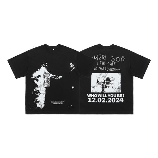 Trendy Hero And Villain American Style 315Gins Super Popular Hip-Hop Street Short Sleeve T-Shirt For Men_viptrois.com