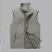 Men’s Lightweight Utility Vest – Breathable Corduroy Multi-Pocket Waistcoat (Black/Khaki/Army Green/Navy, M-6XL EU Sizing)_viptrois.com