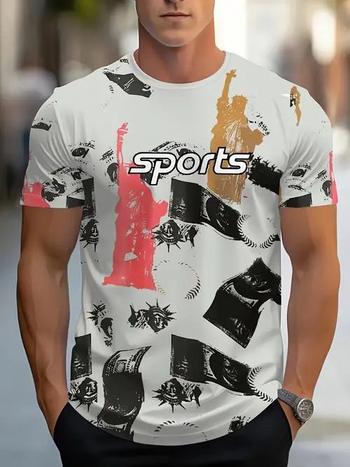 Men's Clothing Fashion High Quality Handsome Loose Cool Short Sleeved T Shirt_viptrois.com