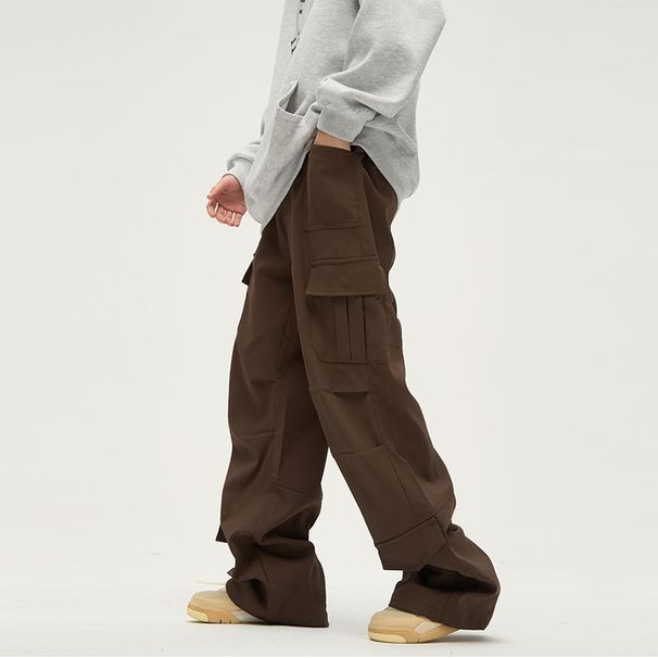 Men's Clothing High End American Overalls Men Ins National Trend Casual High Street Trousers Couple Pants_viptrois.com