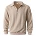 European And American Foreign Trade Half-Zip Turn-Down Collar Pullover Sweatshirt Casual Men's Knitted Cable Knit_viptrois.com