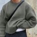 Minimalist Solid Men’s Sweater – Korean-Inspired Oversized Pullover (Black/Grey/Burgundy/Pink, S-XL)_viptrois.com