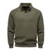 Men's Half-Zip Fleece Pullover Sweatshirt - Stand Collar, Loose Fit, Warm & Comfortable For Fall & Winter_viptrois.com