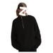 Loom European And American Autumn Winter New Trendy Brand Half Turtleneck Basic Solid Color Loose Warm Pullover Knitted_viptrois.com