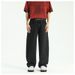American Curved Knife Jeans Men's Trendy Washed Straight Casual Loose Wide Leg Long Pants Cleanfit_viptrois.com