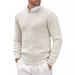 "Men's Slim-Fit Cable Knit Sweater – Classic Round Neck Pullover With Textured Design (Black/Navy/Beige, M-3XL)"_viptrois.com