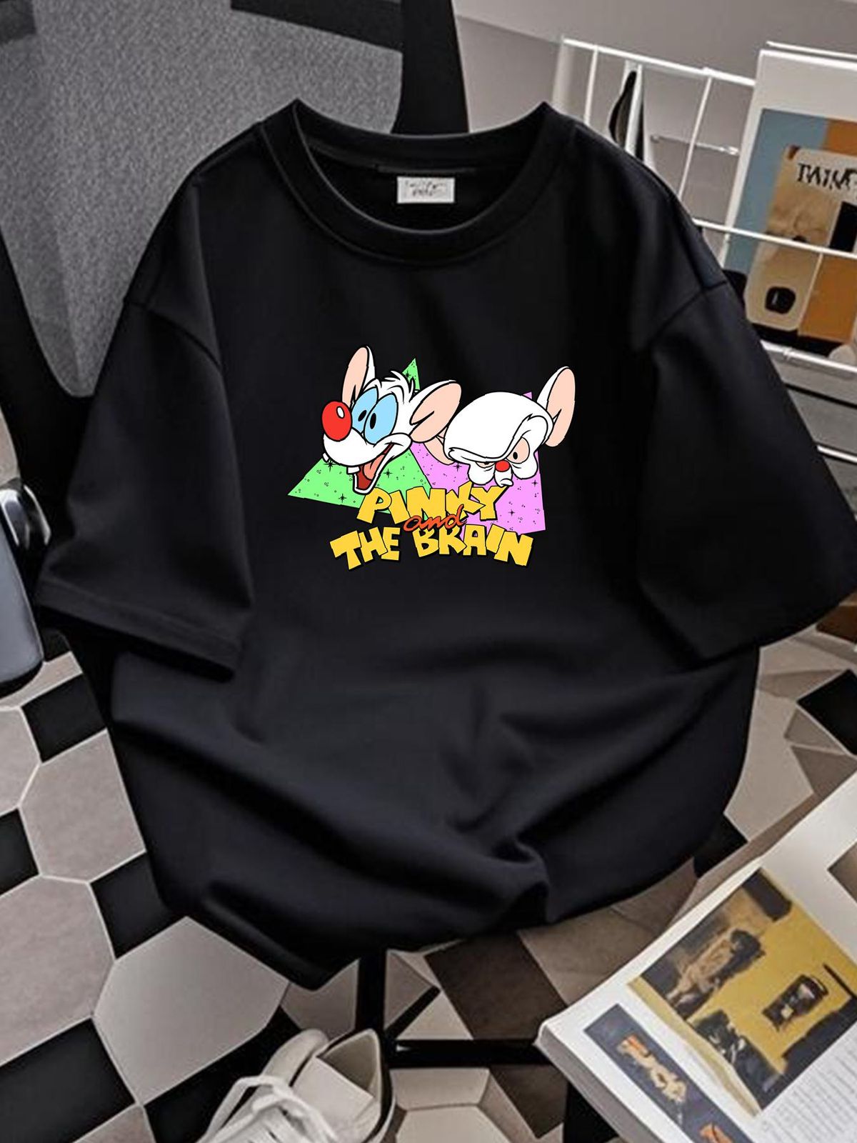 Pinky And The Brain T-Shirt Cotton Tee Funny Gift All Size S-4XL YI3119 Graphic Soft Top For Everyday Wear Comfortable Stylish Stretched Homme_viptrois.com