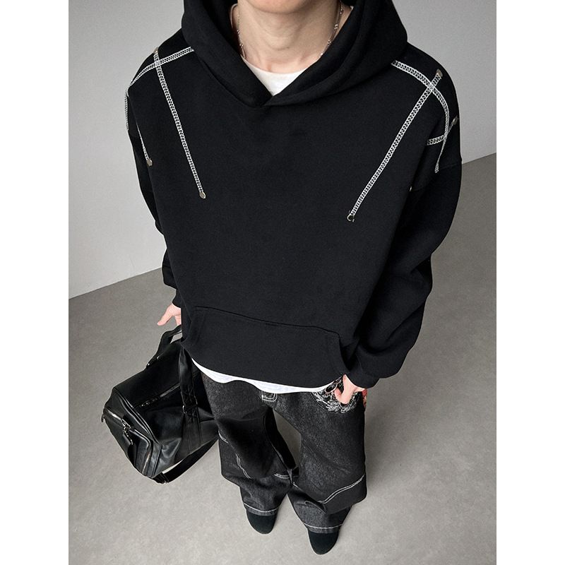 Autumn New Spot 420 Heavy Hooded Sweatshirt Men's Autumn And Winter American High Street Fashion Brand Fashion Large Size Jacket Trend_viptrois.com