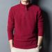 Autumn Winter Men's New Base Shirt Solid Color Double-Sided Half High Sweatshirt Fleece Warm Stand Collar Top_viptrois.com