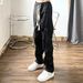 Loom European And American High Street Trend Brand Rivet Straight Pleated Cargo Men Drawstring Vibe Style Hip Hop Cool Loose_viptrois.com
