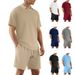 Textured Short Sleeved Shorts Men's Summer Leisure Sports Old Money Style Wear Lapel Polo Shirt_viptrois.com