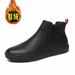 European Warm Series 2025 New Men's Short Genuine Leather Martin With Fleece Lining Warm Slip-On Fashion Boots For Autumn And Winter_viptrois.com