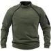 Men's Fleece Pullover Sweatshirt - 280g Heavyweight Tactical Outdoor Hoodie, Loose Fit, Solid Color, Long Sleeve, For Sports & Casual Wear (Black,_viptrois.com