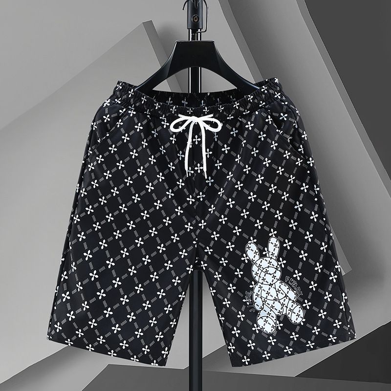 Men's Summer Fashion Printed Shorts Loose Straight Casual Mid-Way Trend Handsome Outer Wear_viptrois.com