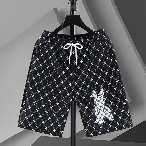 Men's Summer Fashion Printed Shorts Loose Straight Casual Mid-Way Trend Handsome Outer Wear_viptrois.com
