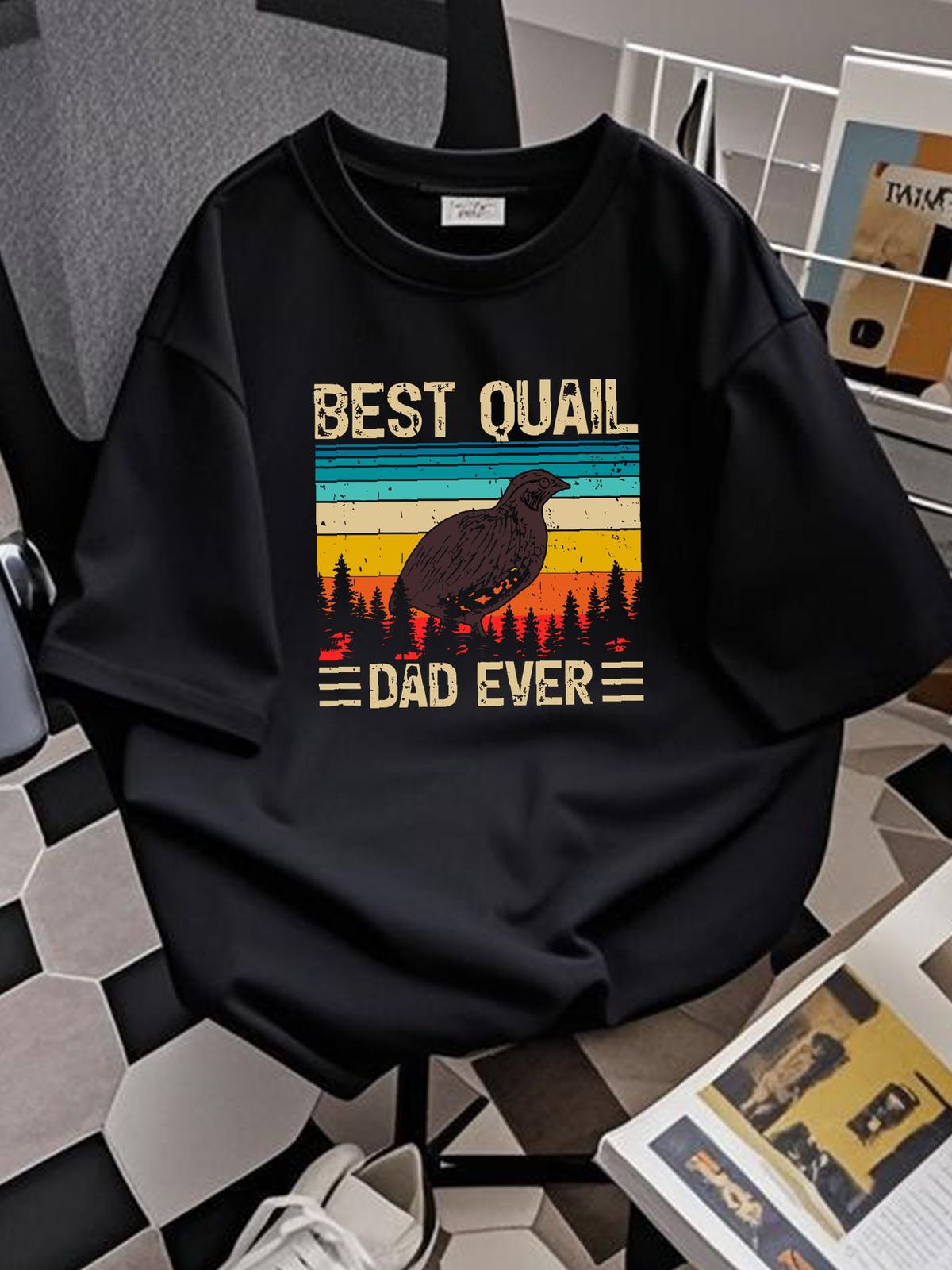 Mens Quail Bird Vintage Funny Best Dad Ever Father's Day T Shirt SweaT 17503 Fashion Comfortable Stretched Stylish Unisex Summer Designer Clothes_viptrois.com