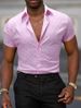 Men's Summer Refreshing Breathable Four Sided Stretch Thin Printed Short Sleeved Men's Shirt_viptrois.com