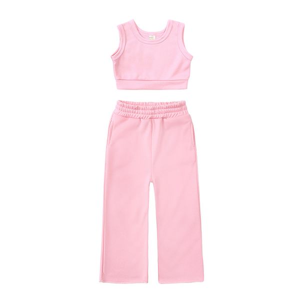 Mother & Kids Girls Summer Clothes Children's Sleeveless Vest Trousers Children's Clothing_viptrois.com