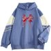 2024 Spring And Autumn Color Block High-End Bowknot New Cool Internet Celebrity Long Sleeve Sweatshirt_viptrois.com