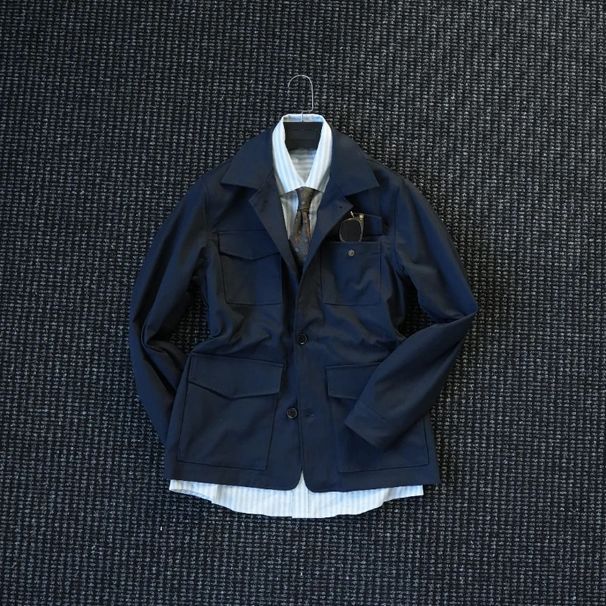 Autumn Winter New Multi-Pocket Waist-Cinching Hunting Jacket Men's Gentleman High-End Stylish Casual Shirt Coat_viptrois.com
