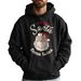 Pure Men's Street Style Black Loose Fit European Size Regular Shoulder Hooded 2025 Trendy Santa Claus Sweatshirt_viptrois.com