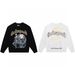 Trendy Brand Skull Print Heavy Cotton Unisex High Street Crew Neck Long Sleeve Sweatshirt_viptrois.com