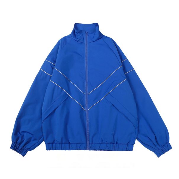 Men's Clothing Trendy Brand Solid Color Reflective Sports Jacket Men And Women Loose Assault Jacket Versatile Couple Wear Jacket_viptrois.com