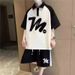 Teen Boys' Polo Shirt & Shorts Set - Breathable Cotton Casual Sportswear For Middle School Students And Youth_viptrois.com