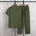 Men's Casual Short Sleeve Cardigan Collar Shirt Set Trendy Long Sleeve Clothing_viptrois.com