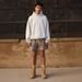 Men's Clothing Digital Printing Lace Up Shorts Summer New Casual High Street Loose High Waist Shorts Ins_viptrois.com