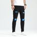 Men's Clothing Fashion Versatile Ripped Patch Elastic Slim Trousers Trendy Jeans_viptrois.com