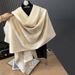 Women's Scarves Double-sided Cashmere Thickened Warm Tencel Cotton Scarf Women's Air-conditioned Room Travel Neck _viptrois.com
