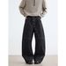 Curved Long Breasted Design Jeans Men's Autumn Popular High Street Loose Wide Leg Mopping Trousers Trend_viptrois.com