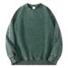 350GSM Heavyweight Washed Cotton Crewneck Sweatshirt – Oversized Drop Shoulder Unisex Pullover (Vintage Wash, Solid Colors, M-XXXL)_viptrois.com