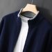 Loom Loom Men's Color Block Long Sleeve Knitted Zipper Jacket Loose Casual Thickened Plus Size Top_viptrois.com