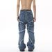 Men's Clothing | Summer New Arrivals Personalized Hip Hop Tassel Raw edge Loose Wide leg Denim Pants_viptrois.com