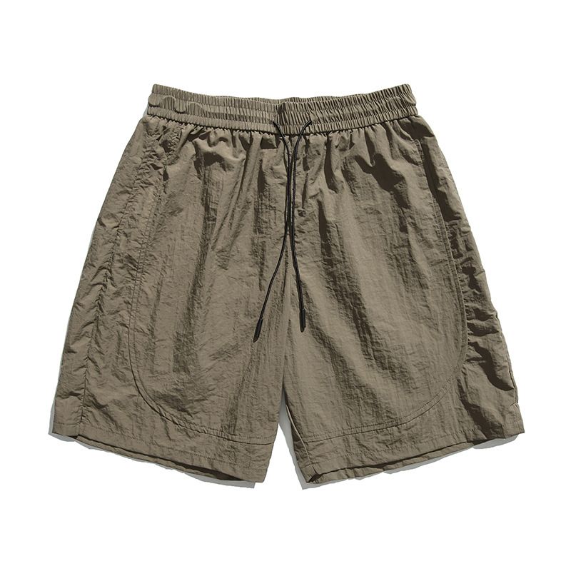Men's Clothing Waterproof Solid Color Sports Ice Silk Shorts Men's Loose Wide Leg Casual Five Point Pants_viptrois.com