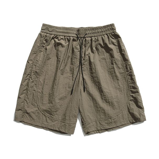 Men's Clothing Waterproof Solid Color Sports Ice Silk Shorts Men's Loose Wide Leg Casual Five Point Pants_viptrois.com