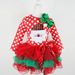 Children's Christmas Santa Lace Princess dress Long sleeve bow children's dress_viptrois.com