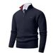 Men's Clothing Long Sleeve Half Zipper Stand Collar Men's Stylish Half-Zip Knit Sweater Slim Fit Long Sleeve Casual Pullover Autumn Winter Fashion Top_viptrois.com