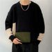 Pure 2025 Autumn Winter Retro Thickened Men Ins American Style Lazy Round Neck Knitted Sweater Personality Base Shirt_viptrois.com