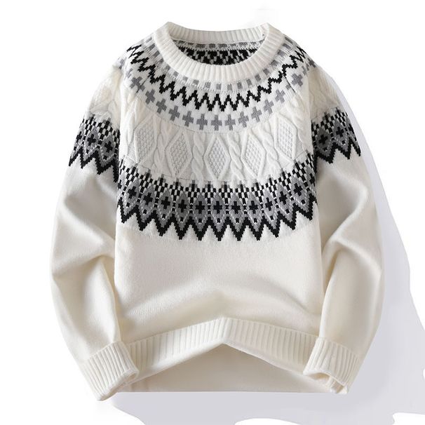 Japanese Knitted Sweater Crew Neck Pullover Men's Lazy Style Youth Sweater Men's Clothing_viptrois.com
