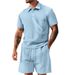 Men's Summer Jacquard Polo & Shorts Set - Breathable Athletic Outfit (S-XXXL, 8 Colors) | Quick-Dry & UV Protection_viptrois.com