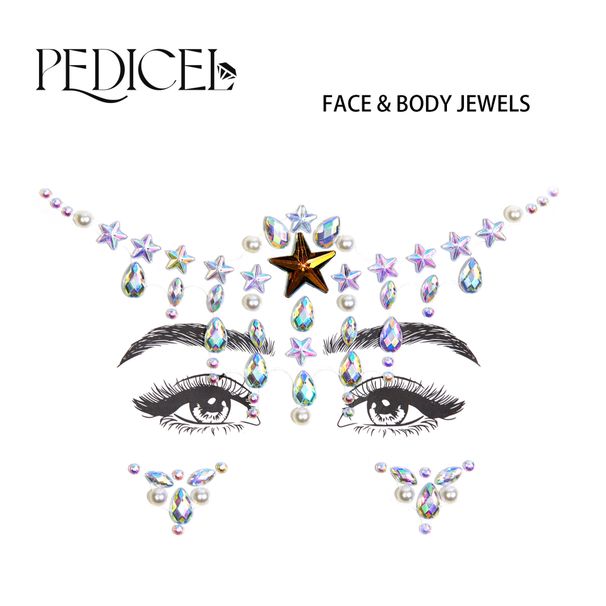 Halloween Edm Electronic Music Festival Face Stickers Eyebrow Stickers Diamond Resin Diamond Carnival Diamond Stickers Masquerade Face Decoration_viptrois.com