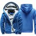 Men's Plus Size Fleece Hooded Zip-Up Sweatshirt Winter Camo & Solid Color Long Sleeve Jacket With Thickened Inner Lining_viptrois.com