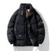 Pure Men's Winter New Thickened Cold-Proof Coat Casual Stand Collar Warm Plus Size Down Cotton Jacket_viptrois.com