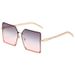 Oversized Square Frame Sunglasses - Rivet Detailing With Chain Temples For Street Style Photography_viptrois.com