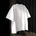 Men's Summer Casual Fashion Short Sleeve T Shirt, American Minimalist "Office Cat" Versatile White T Shirt_viptrois.com