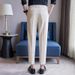 Men's Clothing Slim Fit Skinny Trousers Men's Autumn White Nine Point Trousers Non Iron Anti Wrinkle Business Formal Straight Casual Pants_viptrois.com