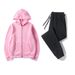 Sports Clothing Autumn And Winter Zip Up Shirt Hooded Sweatshirt + Sweatpants 2 Piece Set Sportswear Solid Color Couple Hoodie Sweatshirt Suit_viptrois.com